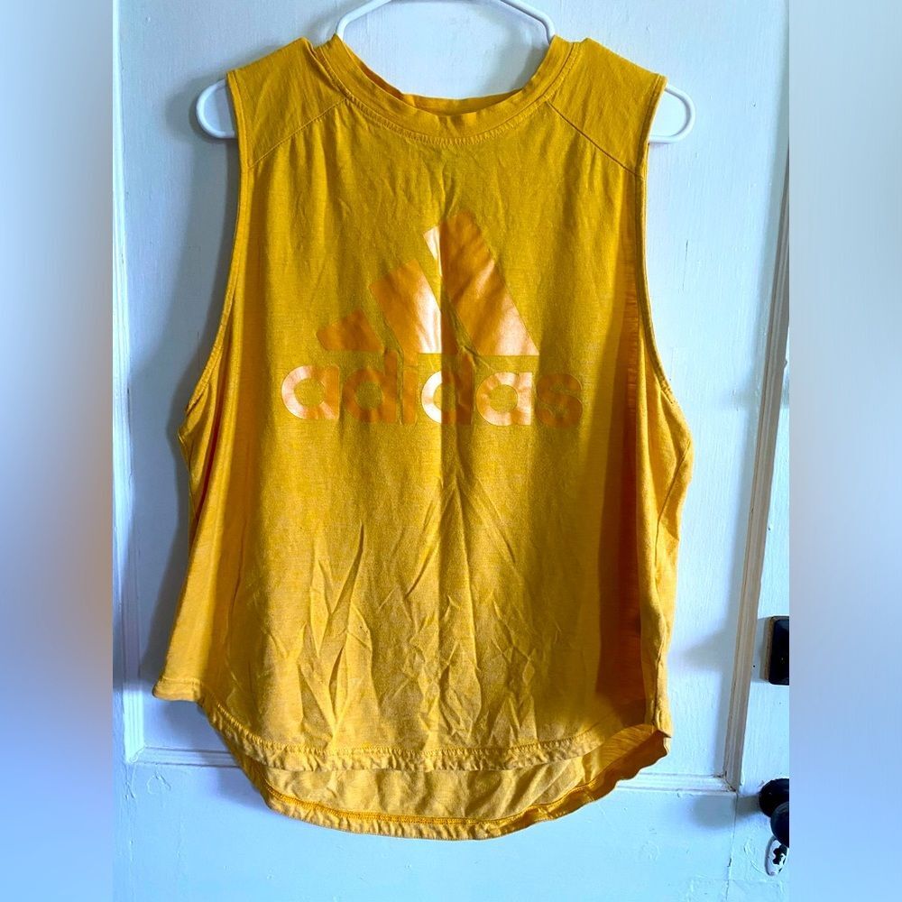 Adidas Womens Yellow Muscle Tank Top Size LG